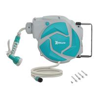 DURHAND Enrouleur Tuyau Arrosage Mural Automatique 10 + 1 m Pivotant Vert