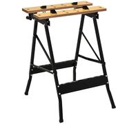 DURHAND Établi pliant établi de serrage avec 4 serre-joints table de travail, charge 100 kg, 62,5x60,5x78,5cm, noir