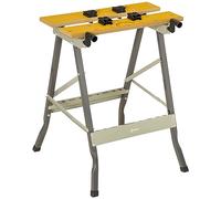 DURHAND Établi pliant établi de serrage avec 4 serre-joints table de travail chevalet de sciage, charge 100 kg, structure en acier, plan de travail pour chantier atelier garage, 62,5x60,5x78,5cm, gris
