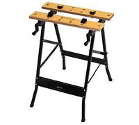 Établi pliant établi de serrage - DURHAND - 4 serre-joints - table de travail - charge 100 kg - 62,5x60,5x78,5cm - noir