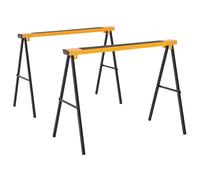 HomCom Tréteaux pliables Lot de 2 – poignée de transport, antidérapant métal 100x50x76 cm noir/jaune