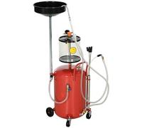 DURHAND Récupérateur d'huile de vidange d'huile usagée Portable 2-en-1, équipé de Roues, Hauteur réglable et vidangeur d'huile pneumatique de 80 L, Rouge