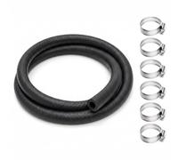Durite Essence 6 mm 1 m avec 6 Colliers - Tuyau Carburant Renforcé 3 Couches, Anti Fuite et Anti Craquelure, Flexible Haute Pression pour Moto, Tondeuse, Motoculteur