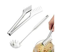 Duroecsain Cuillère à spaghetti et pince à pâtes - Cuillère à spaghetti et pince à pâtes - Couverts de service en acier inoxydable avec poignée confortable - Pelle à pâtes pour la cuisson des pâtes à