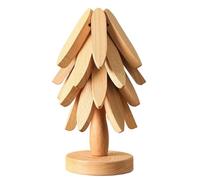 Duroecsain Trivet en Bois Arbre | sous-Verre Isolant en Bois - Dessous-De-Plat Anti-Brûlure pour Ustensiles De Cuisine | pour Cuisine De Noël Table Salle À Manger Poêle Tasse Théière Bol