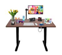 Duronic CD120 BT Bureau Assis-Debout électrique avec Plateau de 120 cm | Hauteur ajustable de 72 à 118 cm Charge maximale 70 kg Poste de travail assis debout pour télétravail bureau