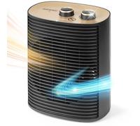 Duronic HV32 BK Radiateur soufflant électrique 2000W Thermostate réglable | Mode éco Mode turbo Sécurité antibasculement avec arrêt automatique Ventilateur d'air frais en été Idéal maison bureau garage