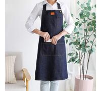 Dusenly Tablier réglable unisexe en jean avec poches pour homme et femme - Tablier de cuisine pour cuisiner, jardinage, cuisine, restaurant, barbecue (Style A)