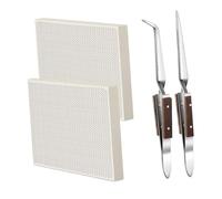 DuskHaven 7 Pièces Honeycomb Bloc de Soudage Panneau Céramique Outils de Bijouterie Pinces Inversées Accessoires Résistants à La Chaleur Adaptés pour Création R, 4 pièces
