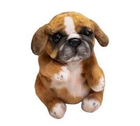 DuskHaven Coussin En Peluche Chien, Oreiller Chiot Réaliste En Polaire, Plaid Câlin pour Canapé Ou Chambre à Coucher, Idéal pour Les Jeux de Rôle et Le Cosplay, Brun