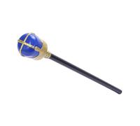 DuskHaven Sceptre Roi Accessoire Costume Halloween Prop Cosplay Légèreté Détail Sculpture PP Matériau Convient pour Fête Déguisement Décoration Spectacle, Bleu Doré