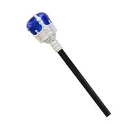 DuskHaven Sceptre Roi Accessoire Costume Halloween Prop Cosplay Légèreté Détail Sculpture PP Matériau Convient pour Fête Déguisement Décoration Spectacle, Bleu Argenté