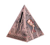 DuskHaven Tirelire Pyramide Égypte Ancienne Boîte à Monnaie Pot à Économies Vintage Fer Objet Décoratif Créatif Adaptée pour Cadeau Anniversaire Enfant, Cuivre