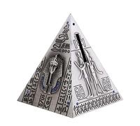 DuskHaven Tirelire Pyramide Égypte Ancienne Boîte à Monnaie Pot à Économies Vintage Fer Objet Décoratif Créatif Adaptée pour Cadeau Anniversaire Enfant, Gris