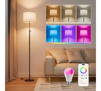 DUSKTEC Lampadaire LED Intelligent Réglable en Hauteur - Lampe sur Pied Connectée RGB et Dimmable - Luminaire Moderne et Décoration d'ambiance pour Salon et Chambre - Compatible avec Alexa et App