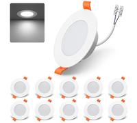 DUSKTEC Lot 10 Spot LED Encastrable Extra Plat 220V, Blanc Froid | Spot LED 7W 660LM Salle de Bain, Spot Encastré Plafond IP44 Trou 68-90mm Pour Cuisine Salon Couloir