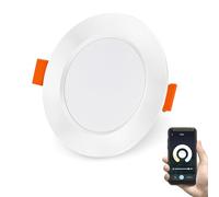 DUSKTEC Spot LED Encastrable Connectée Bluetooth Alexa 1 paquet, 220V Spot Encastré Intensité Variable 2700K-6000K Réglable Blanc Chaud, Neutre & Froid Dimmable 7W, IP44 Spot Salle de Bain Plat