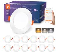 DUSKTEC Spot LED Encastrable Connectée Bluetooth Alexa, 220V Spot Encastré | Intensité Variable 2700K-6000K Réglable Blanc Chaud, Neutre & Froid Dimmable 7W, IP44 Spot Salle de Bain Plat, Lot de 12