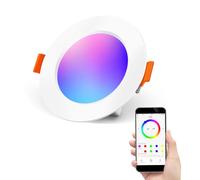 DUSKTEC Spot LED Encastrable Couleurs Connectée Alexa Bluetooth 1-pack, 220V Spot Encastré RGB Multicolore 68mm Dimmable Intensité Réglable Blanc Chaud et Froid 7W