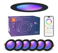 DUSKTEC Spot LED Noir Encastrable RGBW Couleur Bluetooth Connecté Alexa 10W