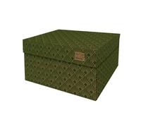 Dutch Design Brand Boîte de rangement Small avec couvercle - 2 boîtes de rangement - Carton recyclable certifié FSC (taille : 27,8 x 20,6 x 14 cm) (Art Déco Velvet Green)