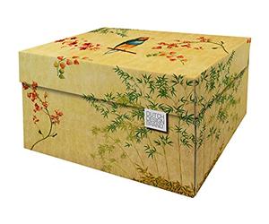 Dutch Design Brand Boîtes de rangement décoratives avec couvercle - Dimensions : 38,9 x 31,8 x 21,1 cm - Carton recyclable certifié FSC (impression : fleur japonaise)
