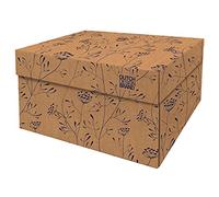 Dutch Design Brand Boîtes de rangement, décoratives, avec couvercle, dimensions : 38,9 x 31,8 x 21,1 cm, en carton recyclable certifié FSC, motif : Heracleum