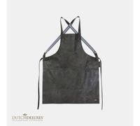 Dutchdeluxes - Tablier en cuir BBQ avec bretelles - Gris