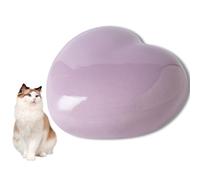 Duuclume Urne funéraire en céramique en forme de cœur pour cendres d'animaux domestiques, cadeau funéraire ou souvenir (violet)