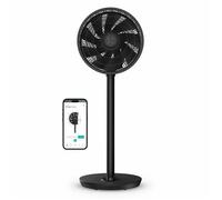 Duux Whisper Flex 2 - Ventilateur intelligent 13 dB, mode nuit, minuterie, 2W éco, 54-92 cm, app & télécommande - Noir