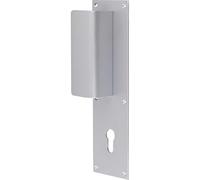 DUVAL BILCOQ, Poignée aluminium pour porte palière, Clé I, Argent, Poignée réversible sur la plaque, La plaque est livrée percée et fraisée 6 trous pour vis de 3mm