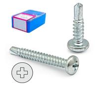 DUVER Boîte Vis Autotaraudeuse Tête Bombée DIN 7504-N Zingué Long. R/Tôle 9.5mm Ø Filet Tôle 3.5mm
