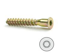 Duver Vis autotaraudeuse à bois à tête plate hexagonale 6,3 x 60 mm Bichromaté
