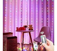 DUVERT LED Guirlande sans crochet, Guirlande lumineuse LED rideau de 3M long (1m/2m/3m haut), led bande, bandeau pour décoration de fête de mariage et noël, télécommande USB, (3mx2m, Multicouleur)
