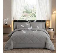 Duvet And Cover In One, All In One Duvet And Cover Double, Soft Breathable Microfibre With Lightweight Fibre Filling, Fully Washable And Suitable For Comfortable Year-Round Use (Gray,200*200cm)