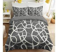 Duvet Cover Sets, Easy Care Bedding Bed Set Double Size 79" x 79", Modern Minimalist Understated Elegant Artistic Stripes Circles Lines Duvet Covers With 2 Pillowcases 50 x 75 cm for Kids and Adults