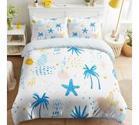 Duvet Cover Sets, Easy Care Bedding Bed Set Super King Size 115" x 93", Cartoon Minimalist Fun Graffiti Fresh Soft Abstract Plants Duvet Covers With 2 Pillowcases 50 x 75 cm for Kids and Adults