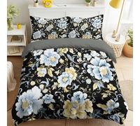 Duvet Cover Sets, Easy Care Bedding Bed Set Super King Size 115" x 93", Modern Elegant Modern Luxury Romantic Refined Natural Floral Duvet Covers With 2 Pillowcases 50 x 75 cm for Kids and Adults
