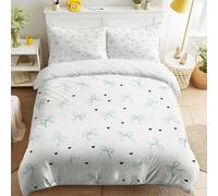 Duvet Cover Sets, Easy Care Bedding Bed Set Super King Size 115" x 93", Modern Minimalist Fun Soft Refined Elegant Calm Bow Duvet Covers With 2 Matching Pillowcases 50 x 75 cm for Kids and Adults