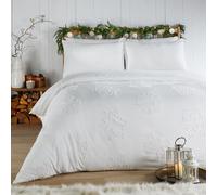 Duvet Day Housse de Couette capitonnée Snow Crystal - Literie d'hiver Ultra Douce au Toucher (Blanc - King)