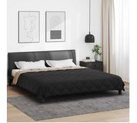 Duvet d'été - VIDAXL - Duvet d'été simple - Noir et taupe - 220 x 260 cm - Microfibre, garnissage léger