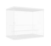 DuvinDD Vitrine Acrylique Transparente 3 Niveaux Petite Vitrine pour Collection Vitrine Figurine pour Pop Vitrine Voiture Miniature Rangement Parfum (Base Blanche, 31.6 x 18 x 26.5 cm)