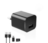 DUVIX Caméra Espion Cachée Chargeur USB 64GB 1080P HD, Caméra de Surveillance avec Détection de Mouvement et Vision Nocturne, Mini Caméra Sécurité Portable Maison Bureau