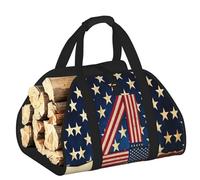 DUWAA 4th of July Sac de rangement avec motif drapeau patriotique pour brûleur à bûches Accessoires Sac à outils robuste pour intérieur ou extérieur