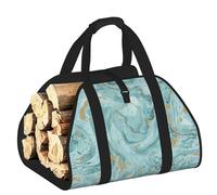 DUWAA Azurite Sac de transport en toile pour bois de chauffage, porte-bûches robuste pour poêle à bois de chauffage, accessoires de poêle à bois