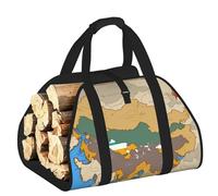 DUWAA Porte-bûches Map02 imprimé drapeau du Royaume du Bhoutan, sac en toile pour bois de chauffage, porte-bûches, accessoires de poêle à bois