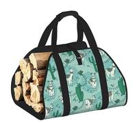 DUWAA Sac de rangement résistant pour intérieur ou extérieur Motif lama Vert alpaga
