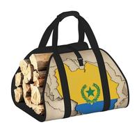 DUWAA Sac de transport de bois de chauffage avec drapeau de position du Rwanda, sac en toile pour bois de chauffage, porte-bûches, accessoires de poêle à bois robuste