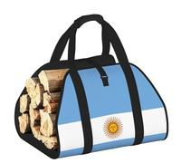 DUWAA Sac de transport de bois de chauffage imprimé drapeau argentin, sac en toile pour bois de chauffage, porte-bûches, accessoires de poêle à bois