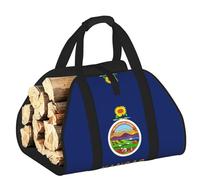 DUWAA Sac de transport de bois de chauffage imprimé drapeau de l'État du Kansas, sac en toile pour bois de chauffage, porte-bûches robuste, accessoires de poêle à bois